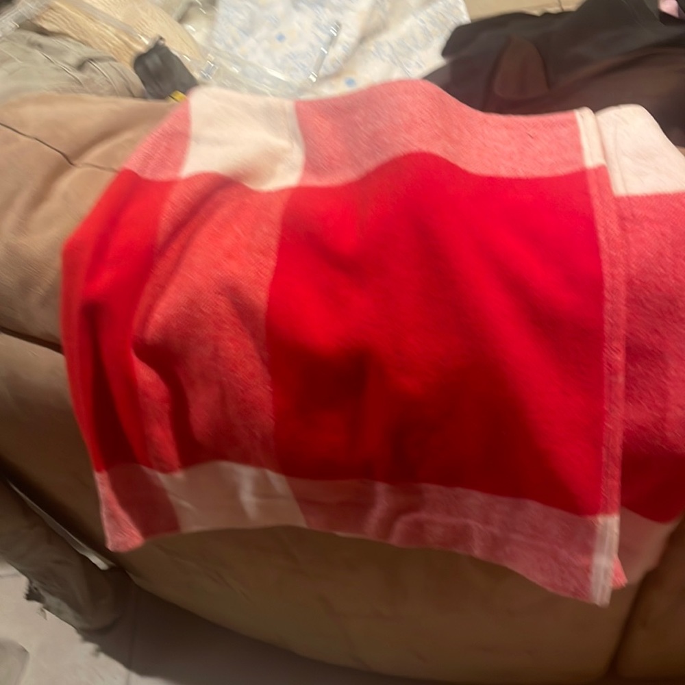 Super cute, short, red and white mini skirt